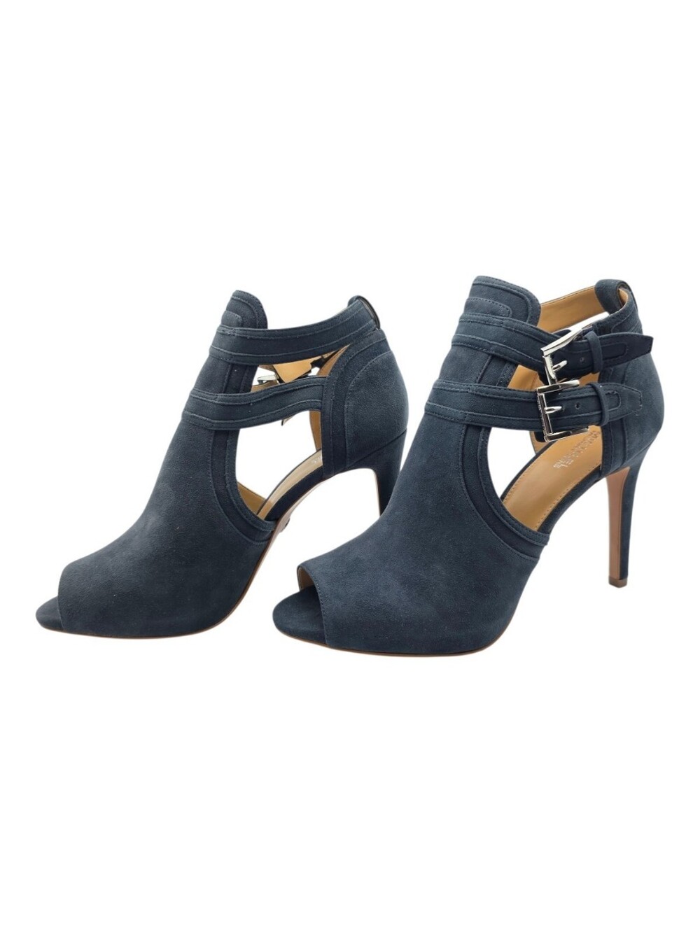 Michael Kors Navy Suede Peep Toe Booties 9.5
